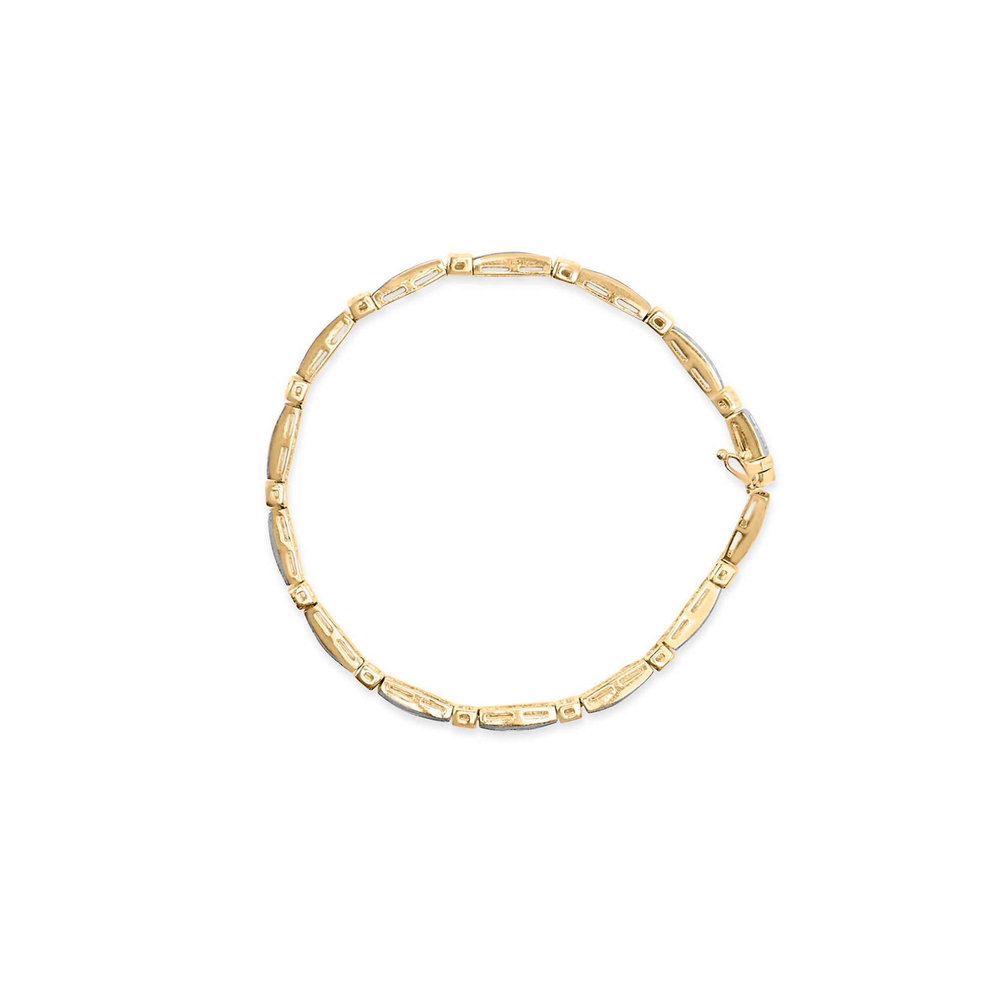 14K Yellow Gold 1.00 Cttw Baguette Diamond Channel Link Bracelet Bids.com