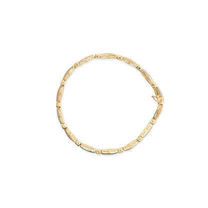 14K Yellow Gold 1.00 Cttw Baguette Diamond Channel Link Bracelet Bids.com