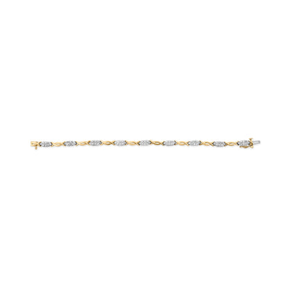 10K Yellow Gold 1.00 Cttw Round-Cut Diamond Spiral Link 7" Bracelet (H-I Color, I2-I3 Clarity) Bids.com