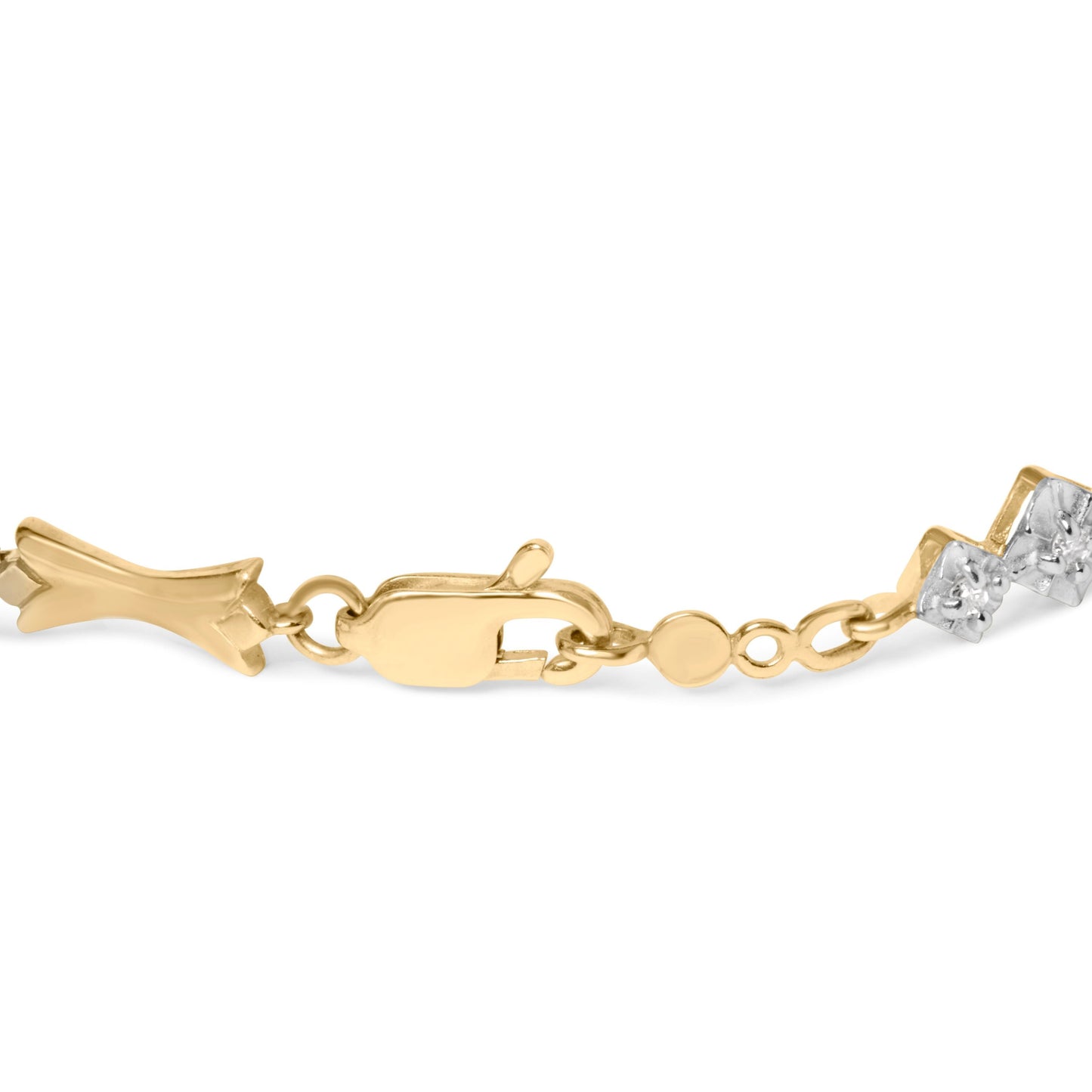 10k Gold 1/3 Cttw Diamond Miracle Set Alternating Bar and Link Bracelet (I-J Color, I1-I2 Clarity) - 7.75" Inches Bids.com