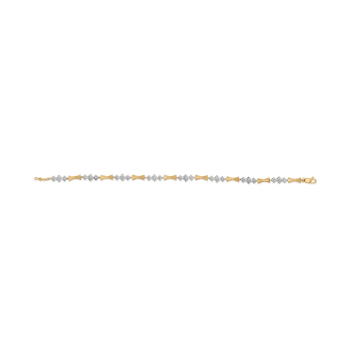 10k Gold 1/3 Cttw Diamond Miracle Set Alternating Bar and Link Bracelet (I-J Color, I1-I2 Clarity) - 7.75" Inches Bids.com