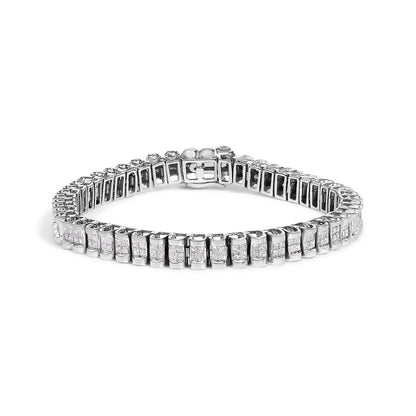 14K Yellow Gold 3.0 Cttw Princess Cut Quad Invisible Set Tennis Bracelet (H-I Color, SI1-SI2 Clarity) - 7â€ Bids.com
