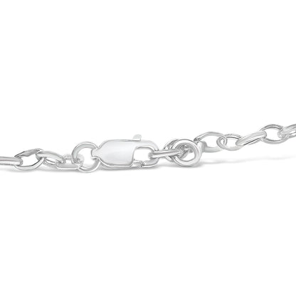 10k White Gold 1/6 Cttw Diamond "Love" Charm Cable Chain Bracelet (H-I Color, I1-I2 Clarity) - 7" Bids.com