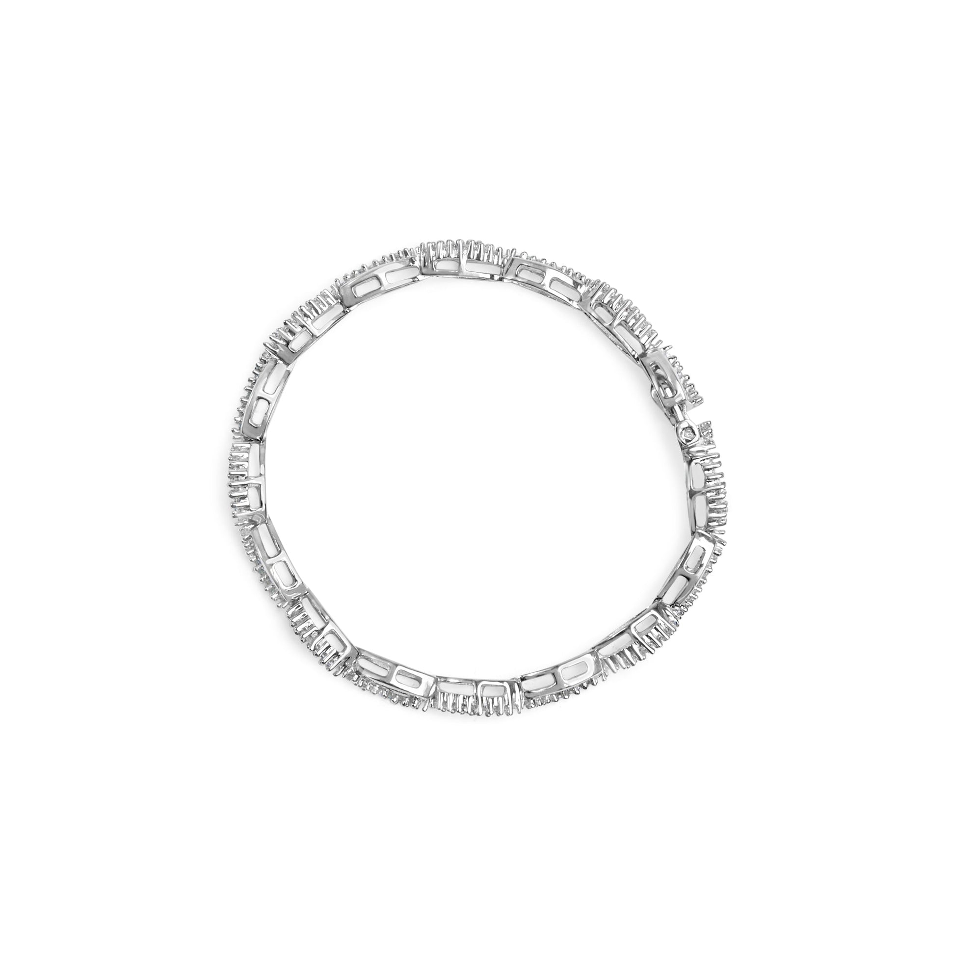 14K White Gold 2.00 Cttw Diamond Swirl and Pear Shape Link Bracelet (I-J Color, I2-I3 Clarity) - 7" Bids.com