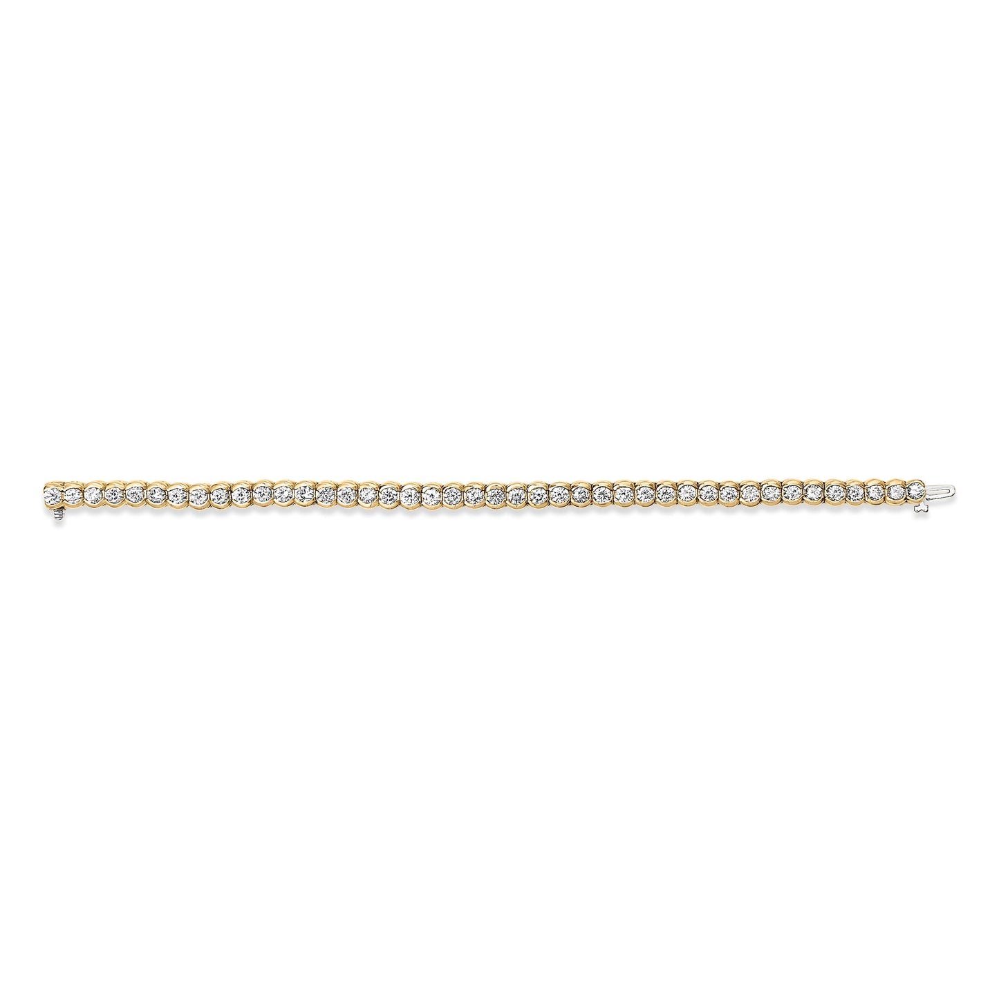 14K Yellow Gold 8.00 Cttw Half Bezel Set Diamond Tennis Bracelet (H-I Color, SI2-I1 Clarity) - 7" Inches Bids.com