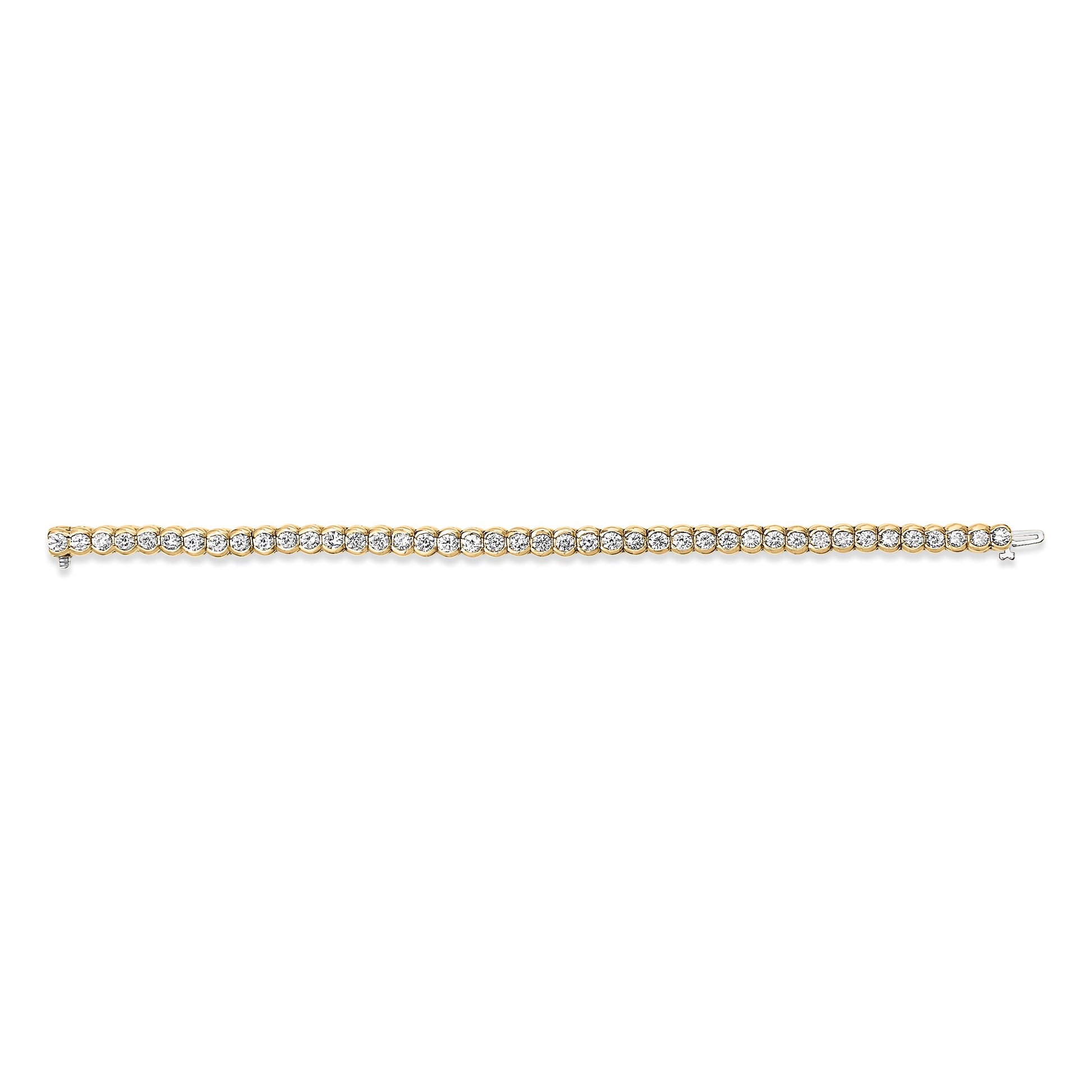 14K Yellow Gold 8.00 Cttw Half Bezel Set Diamond Tennis Bracelet (H-I Color, SI2-I1 Clarity) - 7" Inches Bids.com