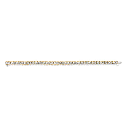 14K Yellow Gold 8.00 Cttw Half Bezel Set Diamond Tennis Bracelet (H-I Color, SI2-I1 Clarity) - 7" Inches Bids.com