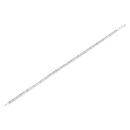 .925 Sterling Silver 1.0 Cttw Diamond Square Hybrid Link 7" Tennis Bracelet (I-J Color, I2-I3 Clarity) Bids.com