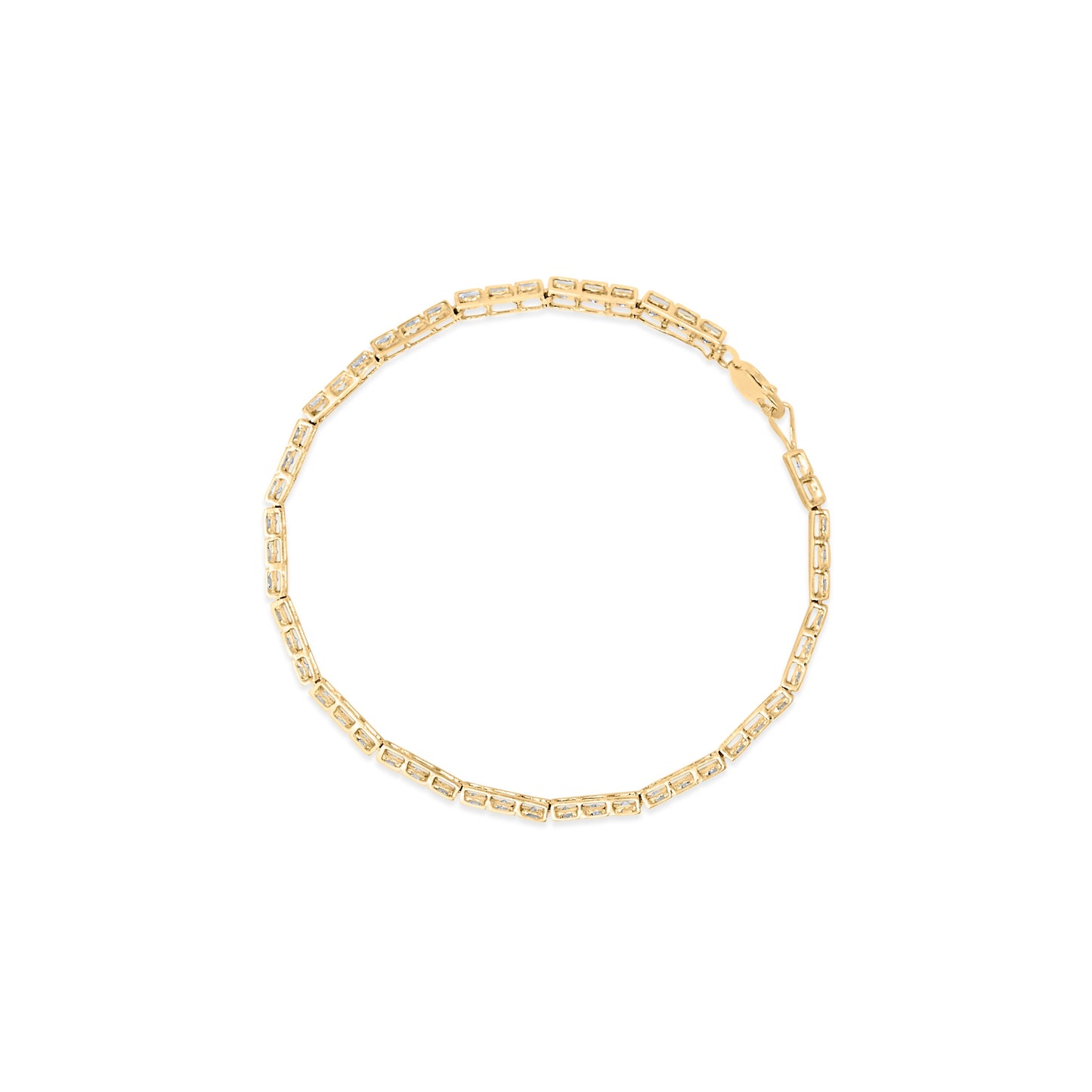 10K Yellow Gold 1.0 Cttw Round Diamond Pave Link Bracelet Bids.com