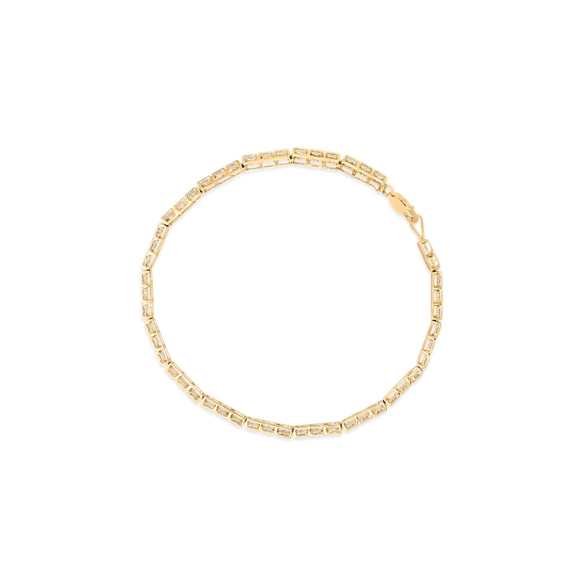 10K Yellow Gold 1.0 Cttw Round Diamond Pave Link Bracelet Bids.com