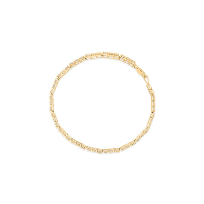 10K Yellow Gold 1.0 Cttw Round Diamond Pave Link Bracelet Bids.com