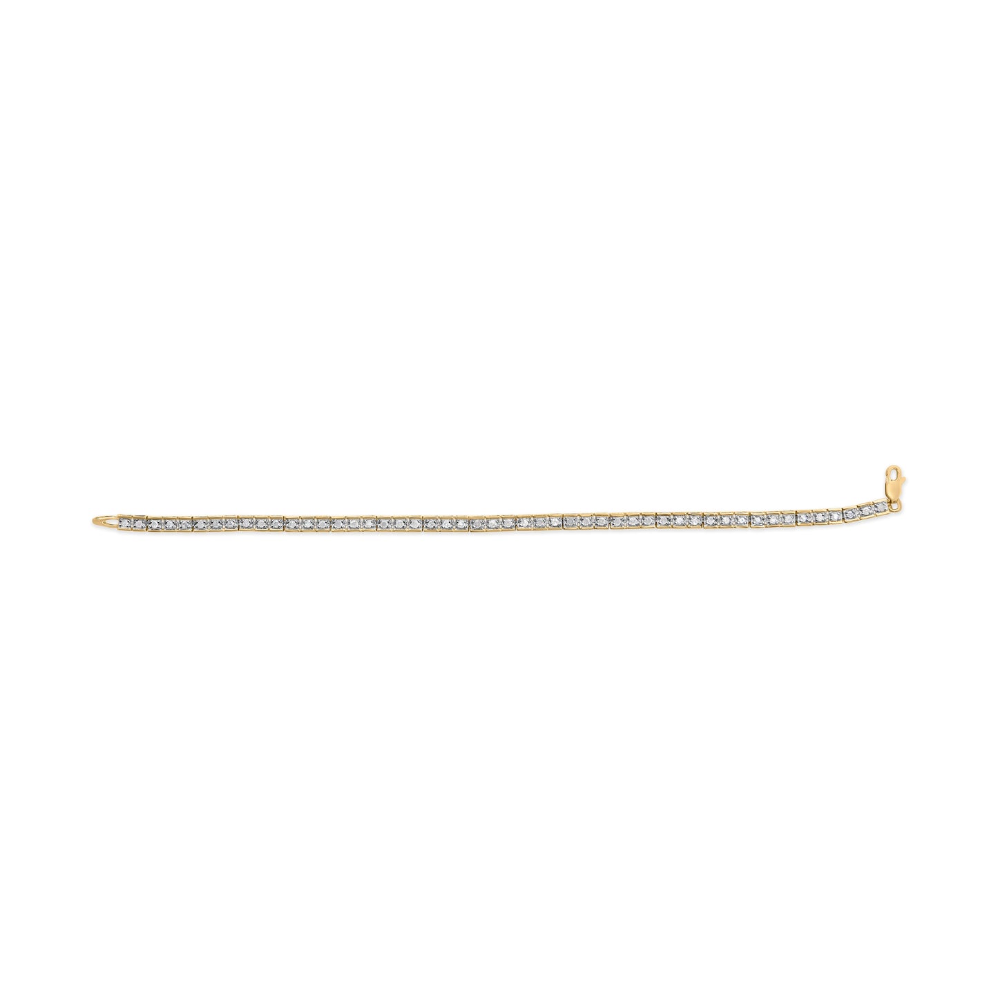 10K Yellow Gold 1.0 Cttw Round Diamond Pave Link Bracelet Bids.com