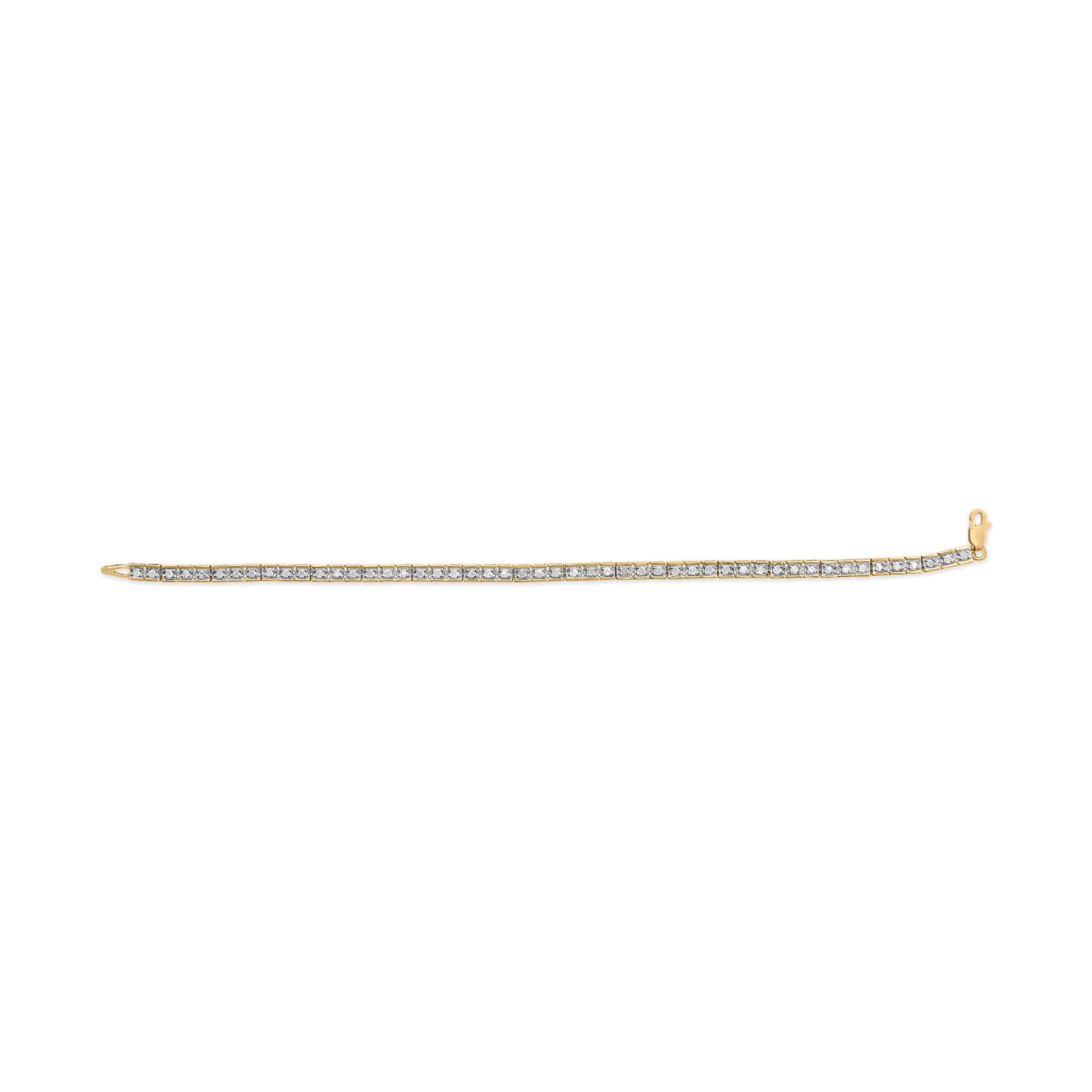 10K Yellow Gold 1.0 Cttw Round Diamond Pave Link Bracelet Bids.com