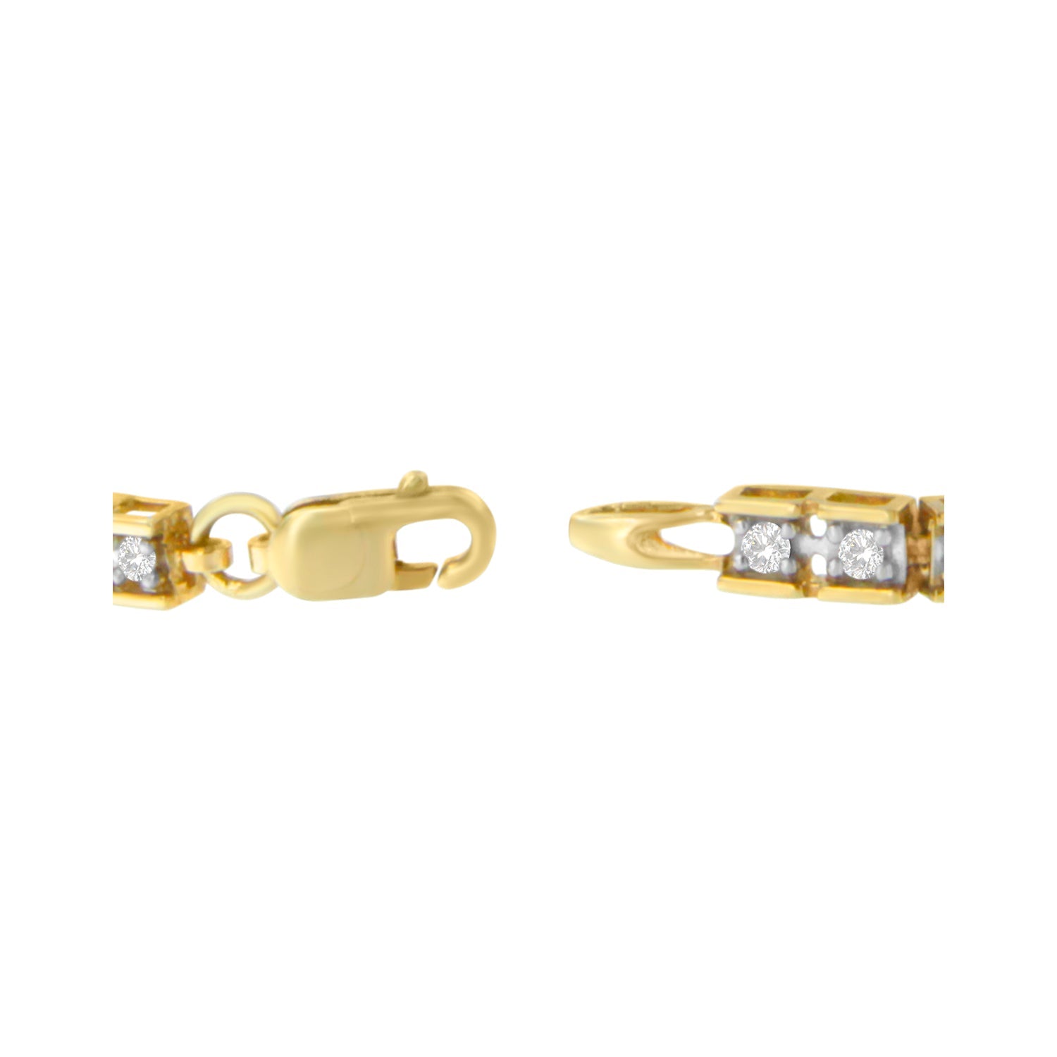 10K Yellow Gold 1.0 Cttw Round Diamond Pave Link Bracelet Bids.com
