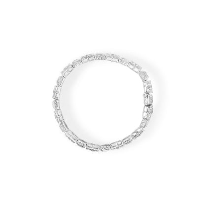 10K White Gold Round and Baguette Cut Diamond Bracelet (2.00 cttw, H-I Color, I2-I3 Clarity) Bids.com