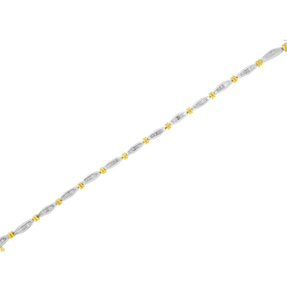 10K Two-Tone Gold 2.0 Cttw Baguette Diamond Channel Link Bracelet Bids.com