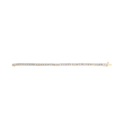 10K Yellow Gold 4.00 Cttw Channel Set Round Diamond Tennis 7" Bracelet (J-K Color, I1-I2 Clarity) Bids.com
