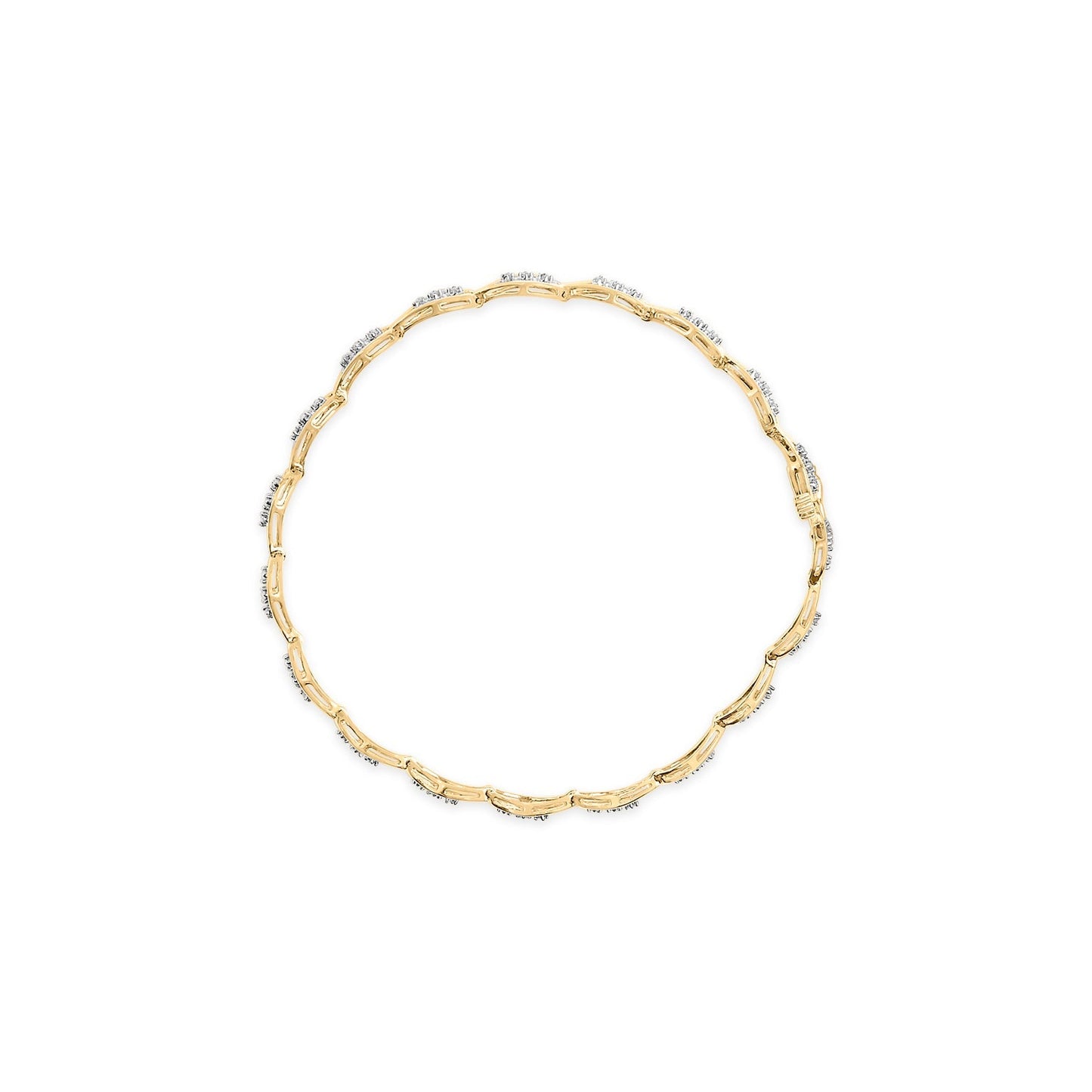 10k Yellow Gold 1/3 Cttw Diamond 3 Stone Teardrop Design Link Bracelet (I-J Color, I1-I2 Clarity) - 7.25" Inches Bids.com