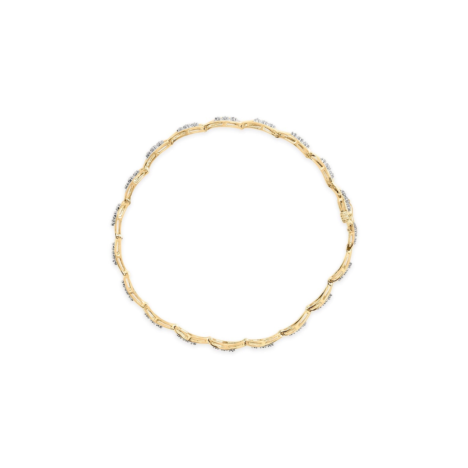 10k Yellow Gold 1/3 Cttw Diamond 3 Stone Teardrop Design Link Bracelet (I-J Color, I1-I2 Clarity) - 7.25" Inches Bids.com