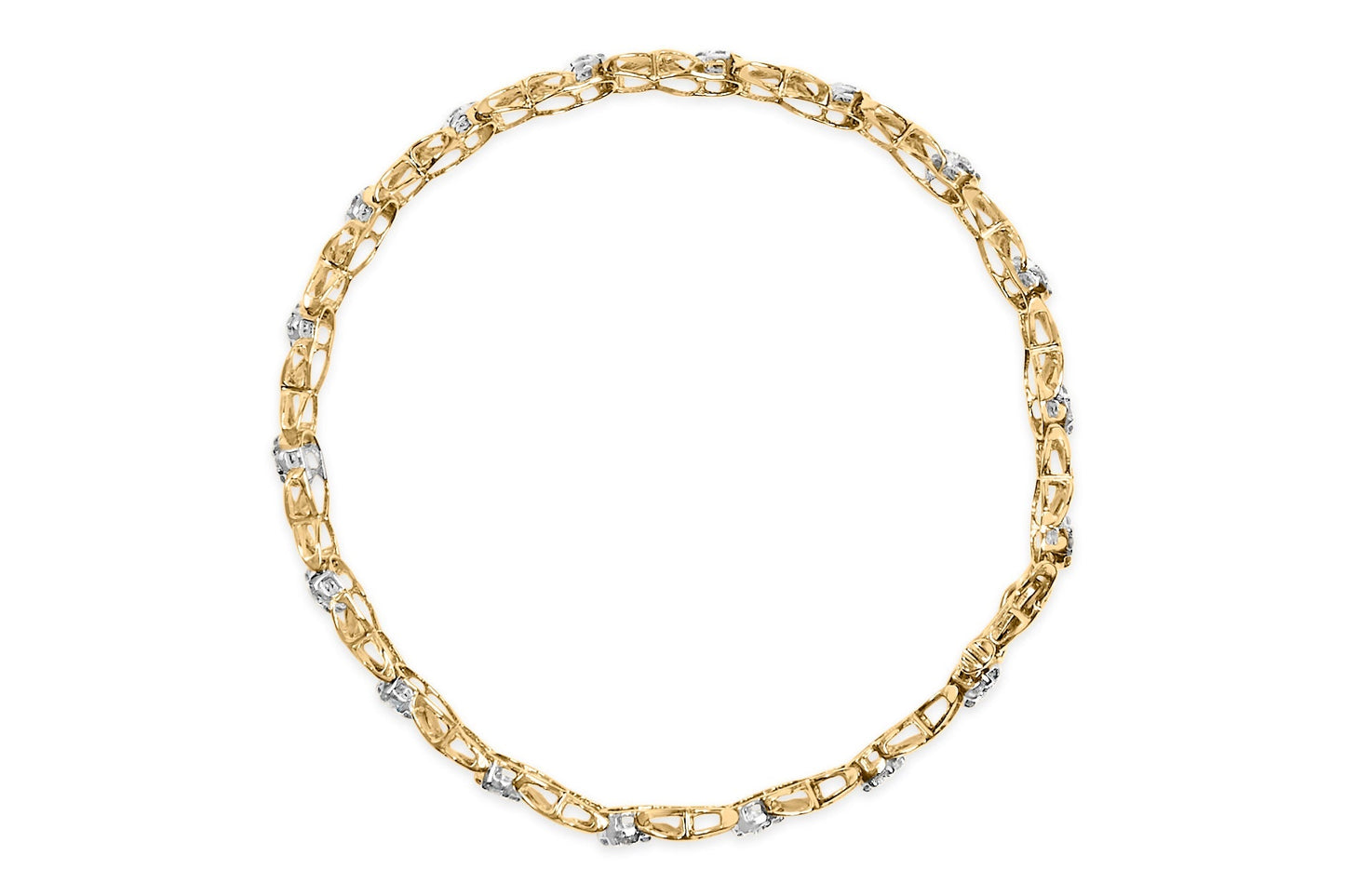 10K White Gold 1.00 Cttw Diamond Floral Cluster and X-Link 7.25" Bracelet (I-J Color, I1-I2 Clarity) Bids.com