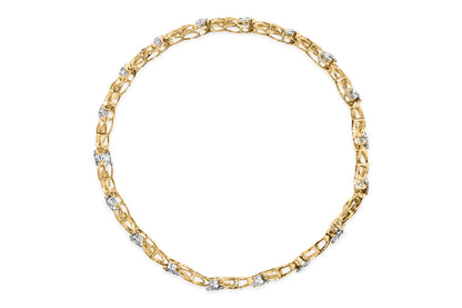 10K White Gold 1.00 Cttw Diamond Floral Cluster and X-Link 7.25" Bracelet (I-J Color, I1-I2 Clarity) Bids.com