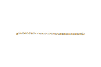 10K White Gold 1.00 Cttw Diamond Floral Cluster and X-Link 7.25" Bracelet (I-J Color, I1-I2 Clarity) Bids.com