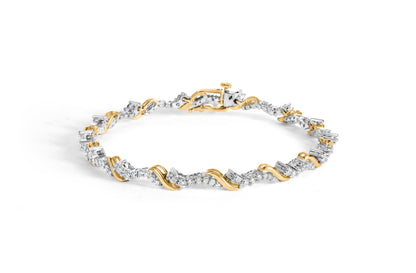 10K Yellow and White Gold 2.00 Cttw Diamond "S" Link 7" Bracelet (H-I Color, I2-I3 Clarity) Bids.com
