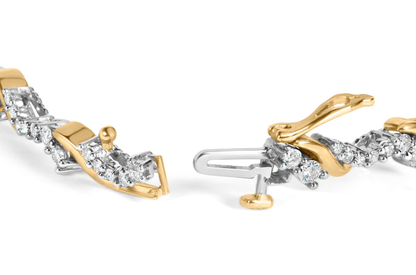 10K Yellow and White Gold 2.00 Cttw Diamond "S" Link 7" Bracelet (H-I Color, I2-I3 Clarity) Bids.com