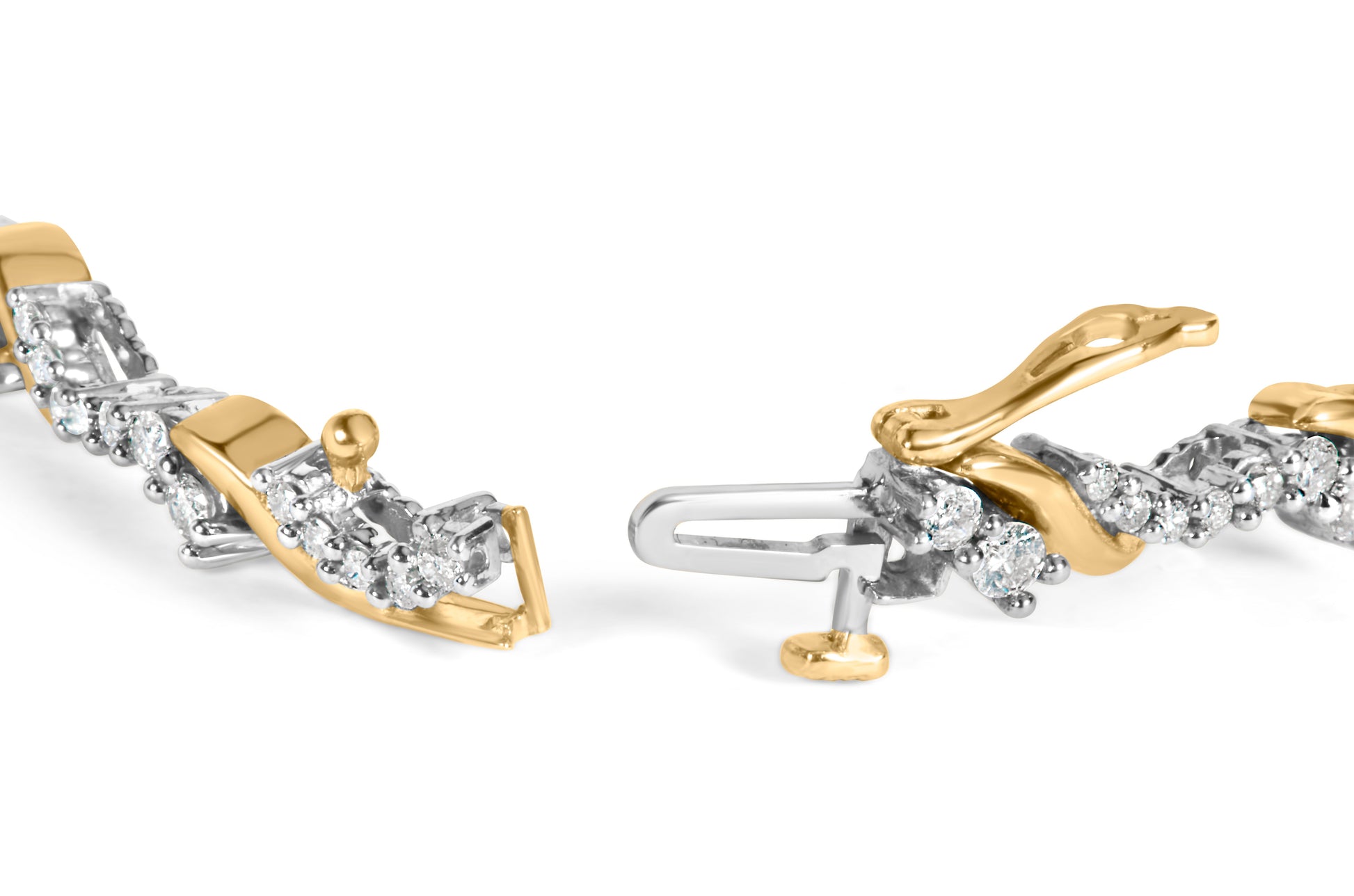 10K Yellow and White Gold 2.00 Cttw Diamond "S" Link 7" Bracelet (H-I Color, I2-I3 Clarity) Bids.com