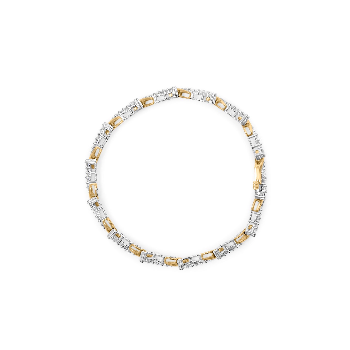 10K Yellow and White Gold 2.00 Cttw Diamond "S" Link 7" Bracelet (H-I Color, I2-I3 Clarity) Bids.com