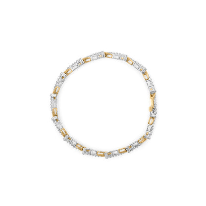 10K Yellow and White Gold 2.00 Cttw Diamond "S" Link 7" Bracelet (H-I Color, I2-I3 Clarity) Bids.com