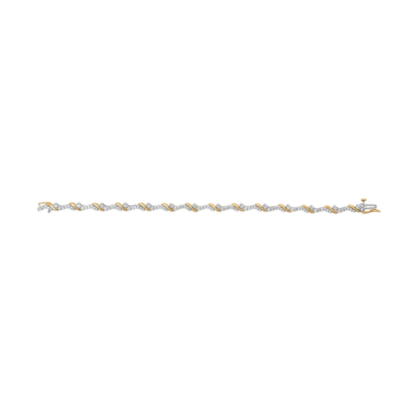 10K Yellow and White Gold 2.00 Cttw Diamond "S" Link 7" Bracelet (H-I Color, I2-I3 Clarity) Bids.com