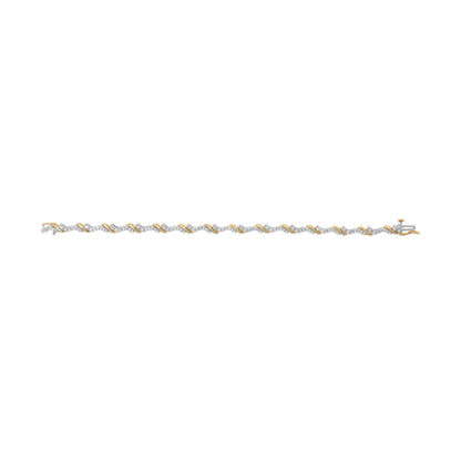 10K Yellow and White Gold 2.00 Cttw Diamond "S" Link 7" Bracelet (H-I Color, I2-I3 Clarity) Bids.com