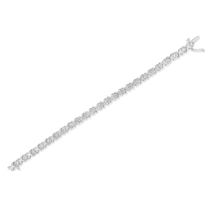 10k White Gold 2.00 Cttw Round-Cut Diamond "XOXO" Link 7" Bracelet (I-J Color, I2-I3 Clarity) Bids.com