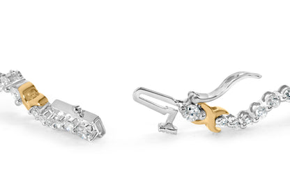 10K Two-Tone 2.00 Cttw Diamond "X" and Wave Link Bracelet (H-I Color, I1-I2 Clarity) - 7" Inches Bids.com