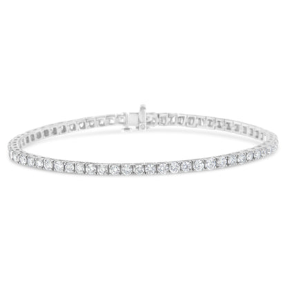 IGI Certified 4.0 Cttw Diamond 14K White Gold Classic 7â€ Tennis Bracelet (H-I Color, I1-I2 Clarity) Bids.com
