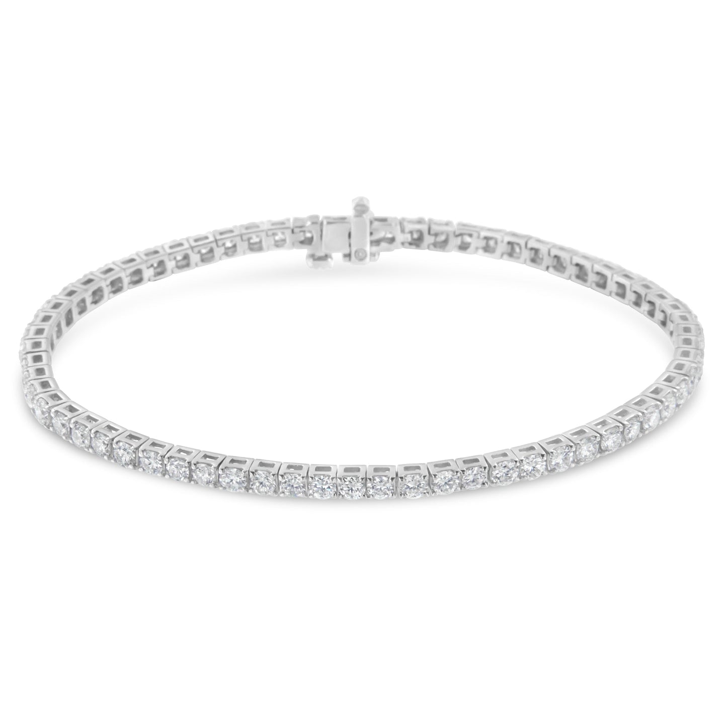 IGI Certified 4.0 Cttw Diamond 14K White Gold Classic 7â€ Tennis Bracelet (H-I Color, I1-I2 Clarity) Bids.com
