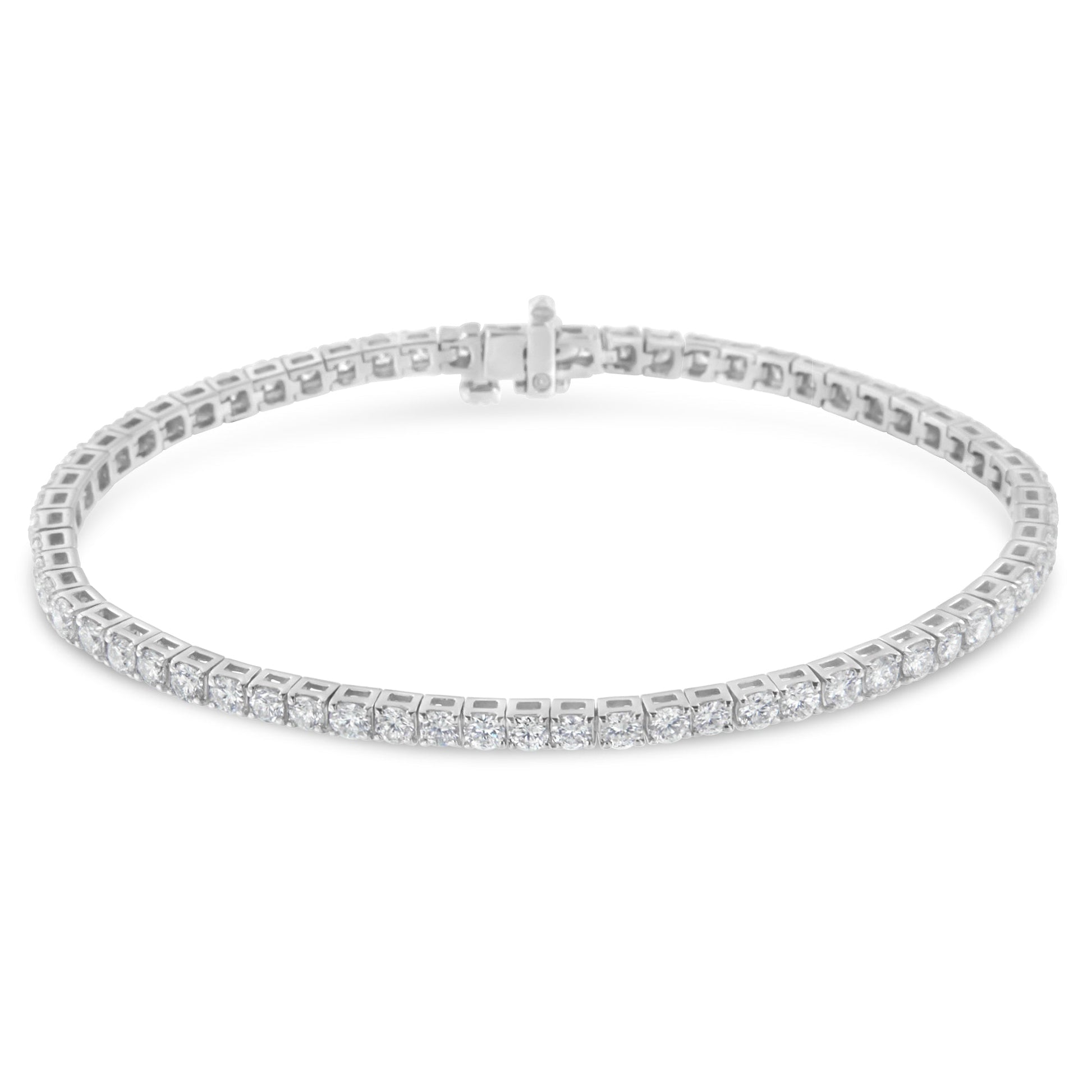 IGI Certified 4.0 Cttw Diamond 14K White Gold Classic 7â€ Tennis Bracelet (H-I Color, I1-I2 Clarity) Bids.com