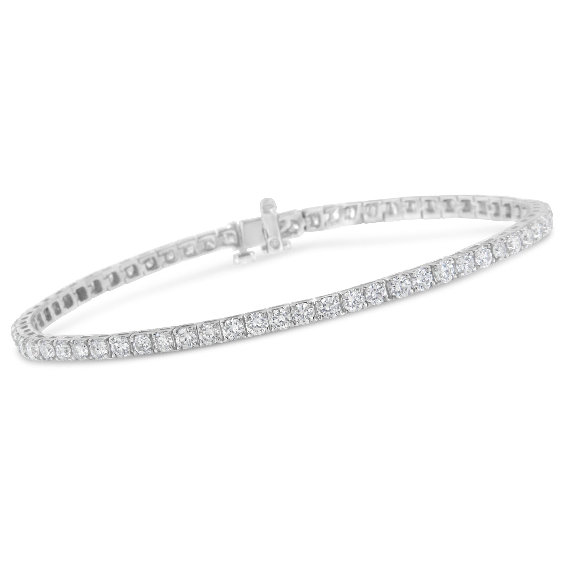 IGI Certified 4.0 Cttw Diamond 14K White Gold Classic 7â€ Tennis Bracelet (H-I Color, I1-I2 Clarity) Bids.com