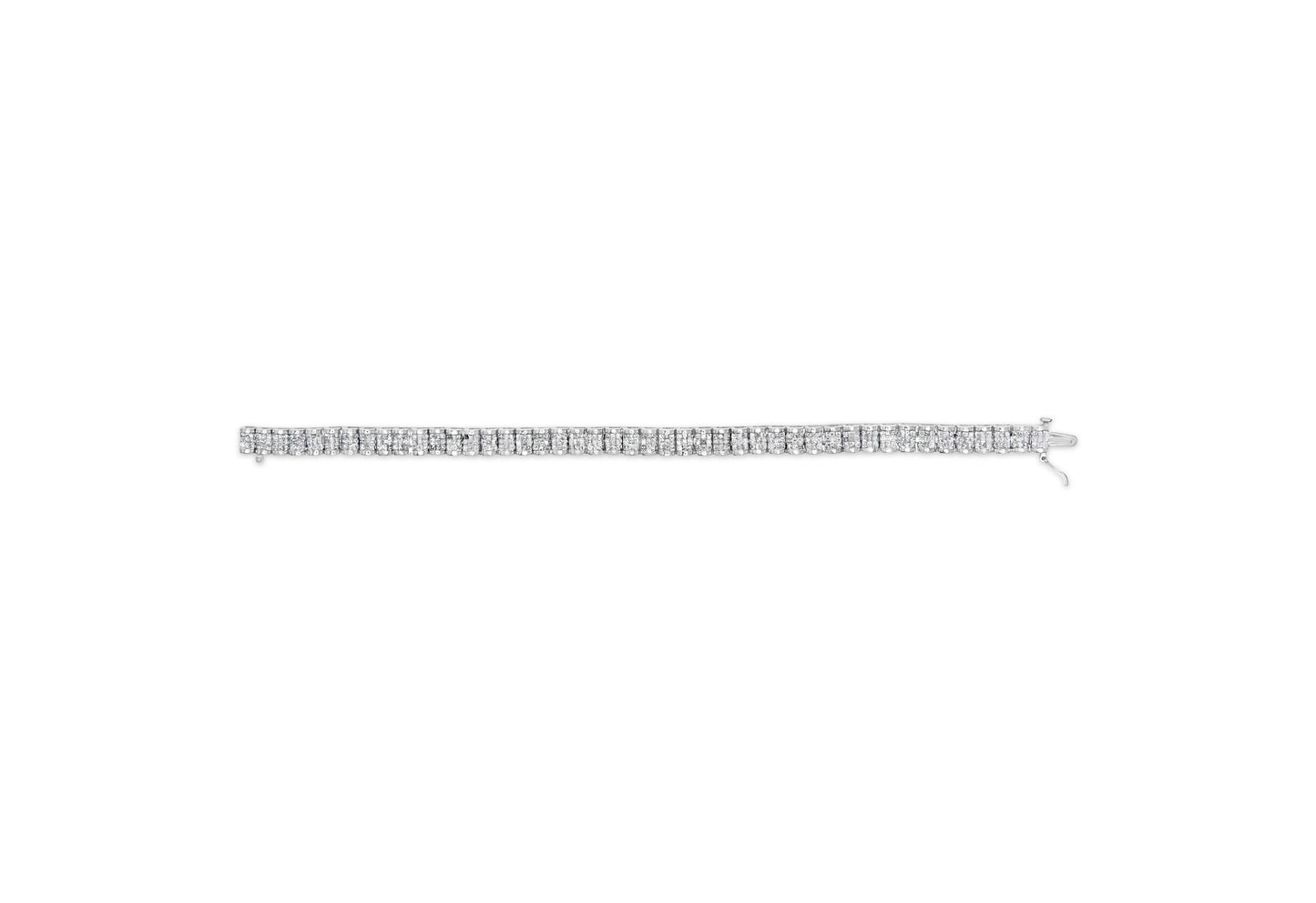14K White Gold 5.00 Cttw Invisible Set Princess-Cut Diamond Belt and Buckle Tennis 7" Bracelet (H-I Color, SI1-SI2 Clarity) Bids.com