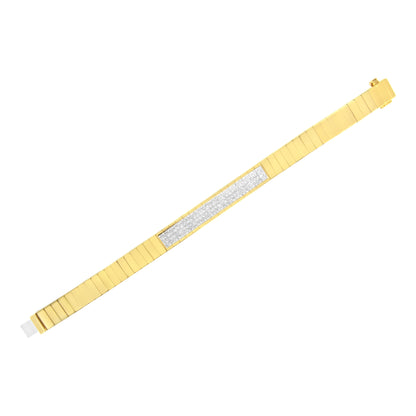 14K Yellow Gold 3 5/8 cttw Invisible Set Princess-Cut Diamond ID Tennis Bracelet (I-J Color, SI1-SI2 Clarity) - Size 7" Bids.com
