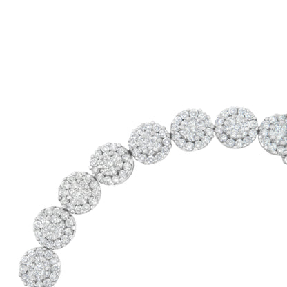 14K White Gold 3-3/4 Cttw Round-Brilliant Cut Diamond 7-1/4" Round Cluster Links Tennis Bracelet (I-J Color, SI2-I1 Clarity) Bids.com