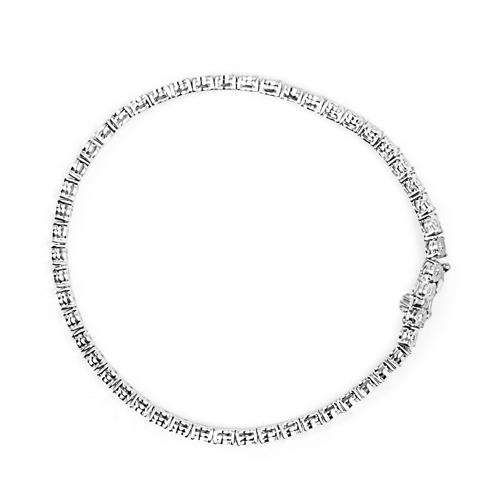 10K White Gold 1/2 Cttw Real Diamond Illusion-Set Miracle Plate Tennis Bracelet (I-J Color, SI2-I1 Clarity) - Size 7.5" Bids.com