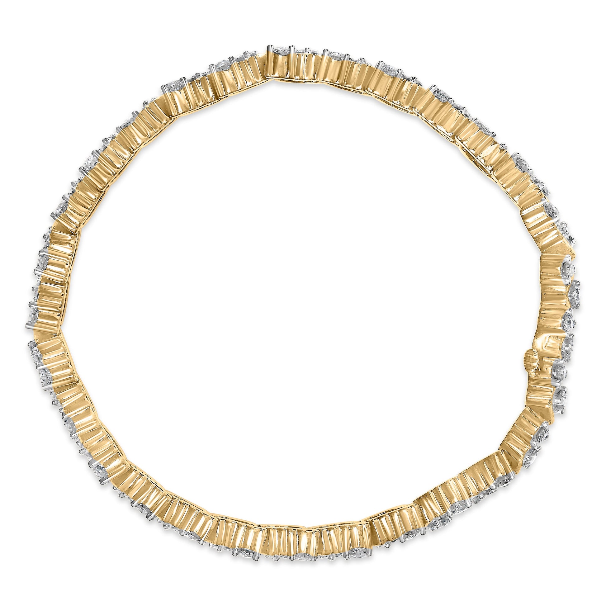 14K Yellow Gold 4.00 Cttw Diamond Triangle Link Tennis Bracelet (H-I Color, I1-I2 Clarity) - 7" Inches Bids.com