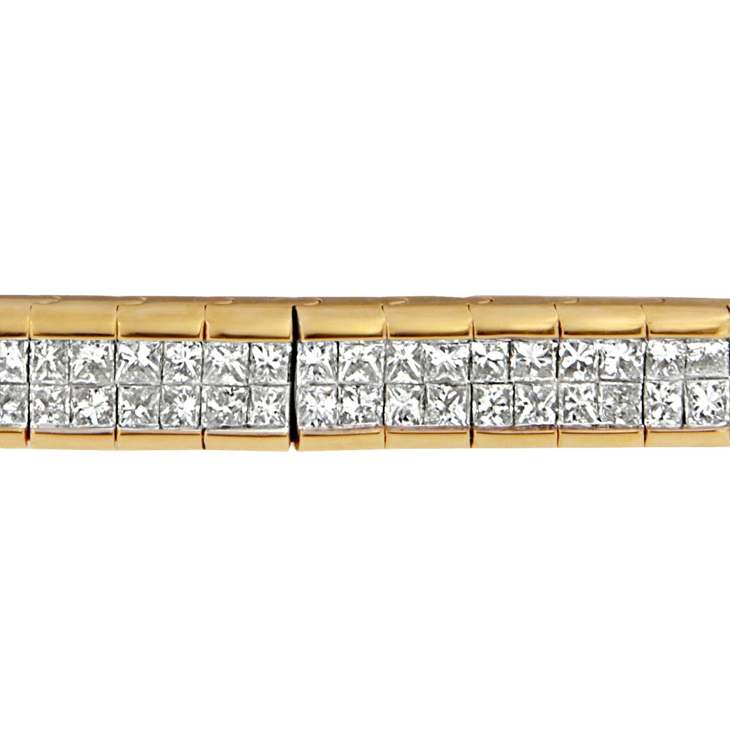 14K Yellow Gold Princess Cut Diamond Banded Bracelet (1.00 cttw, G-H Color, VS1-VS2 Clarity) Bids.com