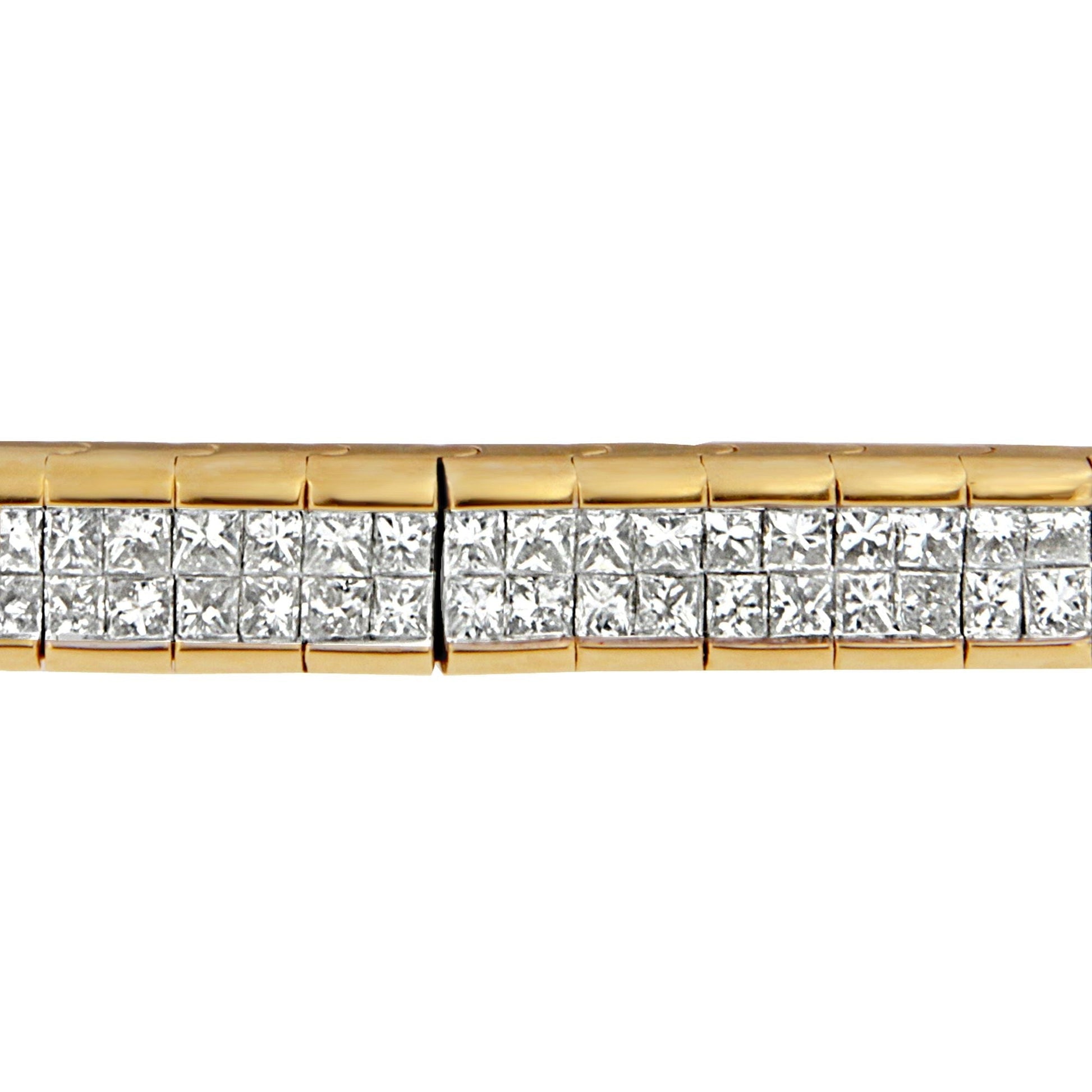 14K Yellow Gold Princess Cut Diamond Banded Bracelet (1.00 cttw, G-H Color, VS1-VS2 Clarity) Bids.com