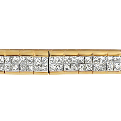 14K Yellow Gold Princess Cut Diamond Banded Bracelet (1.00 cttw, G-H Color, VS1-VS2 Clarity) Bids.com