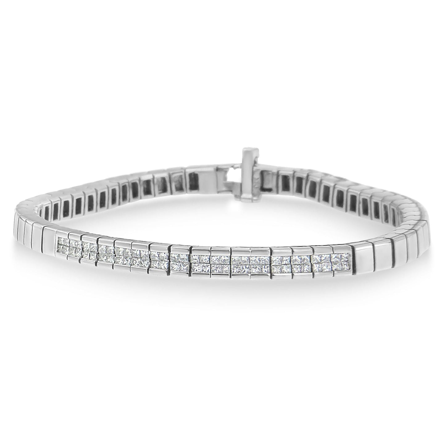 14K White Gold Princess Cut Diamond Bracelet (1.00 cttw, H-I Color, SI1-SI2 Clarity) Bids.com