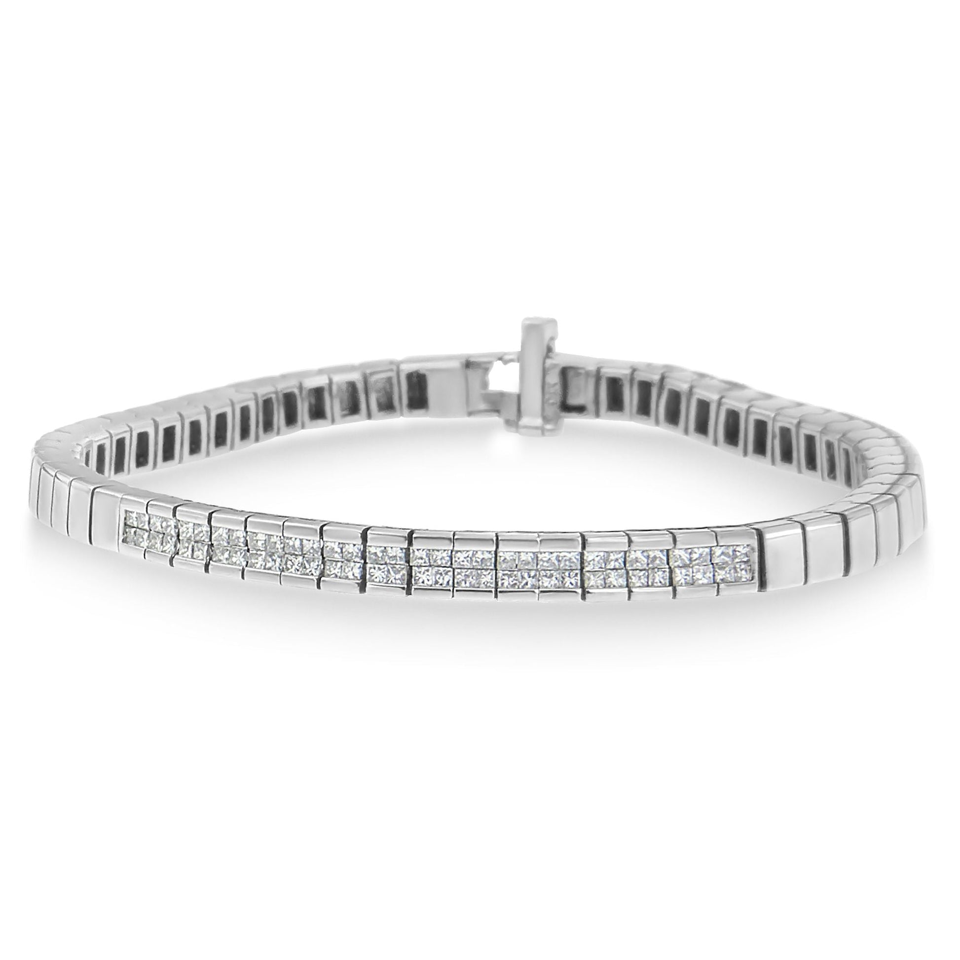14K White Gold Princess Cut Diamond Bracelet (1.00 cttw, H-I Color, SI1-SI2 Clarity) Bids.com