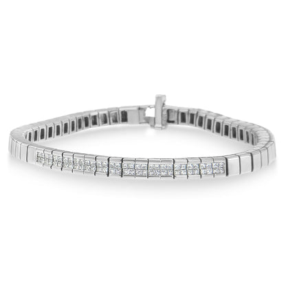 14K White Gold Princess Cut Diamond Bracelet (1.00 cttw, H-I Color, SI1-SI2 Clarity) Bids.com